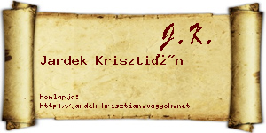 Jardek Krisztián névjegykártya